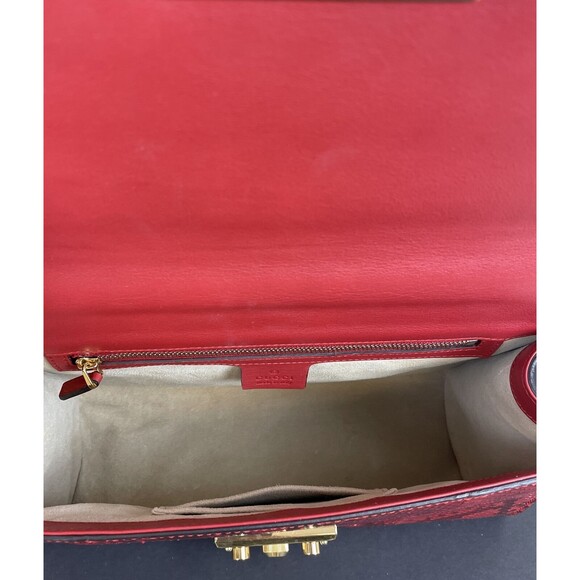 Gucci Red Padlock Shoulder Bag Small - Picture 11 of 16